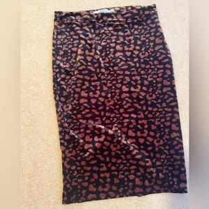 NWOT Velvet leopard midi skirt